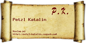 Petzl Katalin névjegykártya